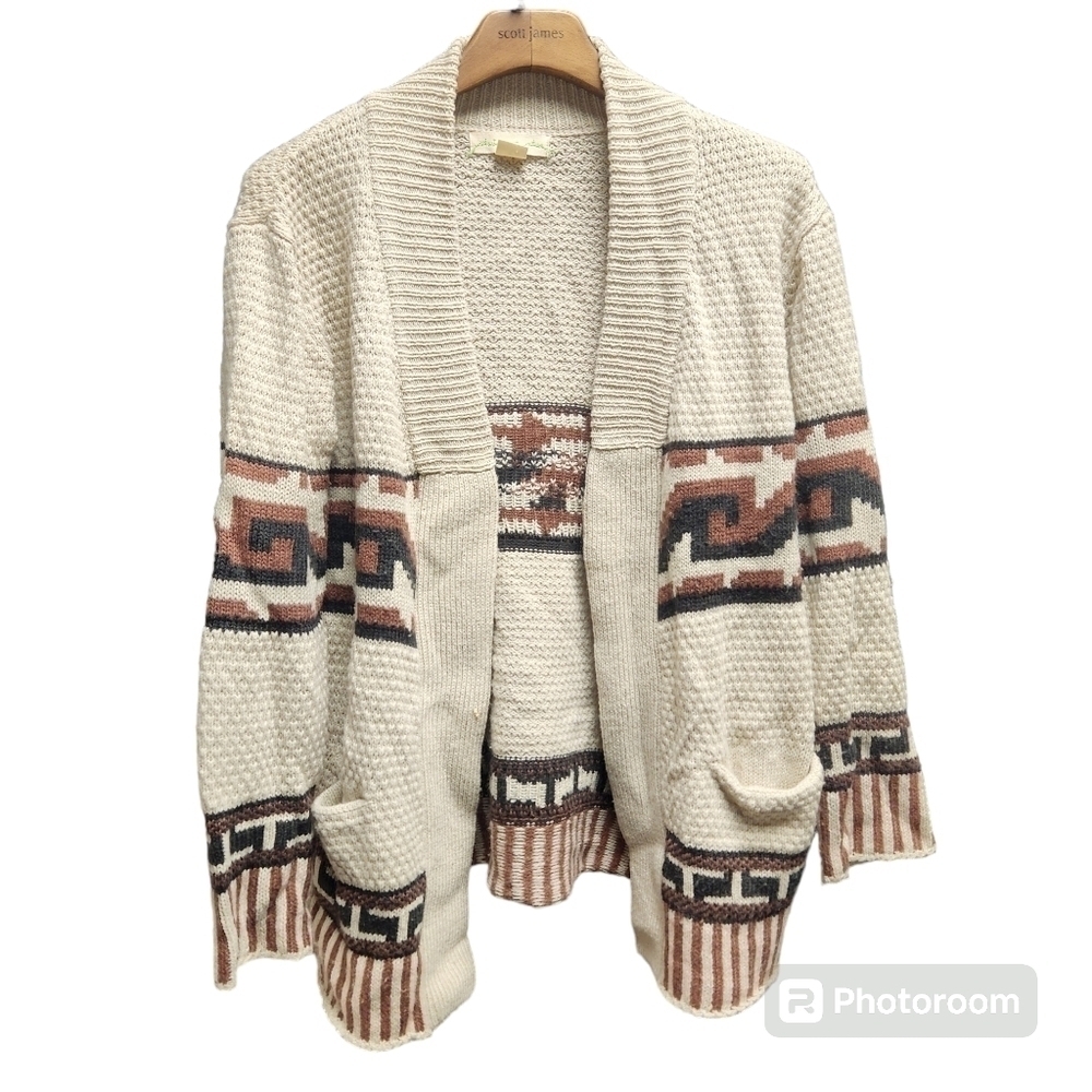 Staring at Stars Aztec Printed Open Flyaway Cardigan for Women Sz. M